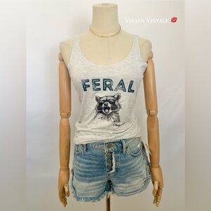 VILLAGE CHILD RACCOON ‘HAND PRESSED GRAPHIC ADULT TANK’ IN FERAL